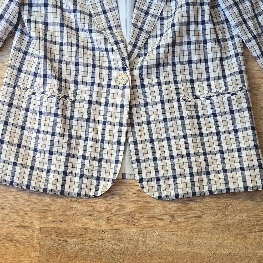Requirements Linen Blend Plaid Blazer - Picture 3 of 10